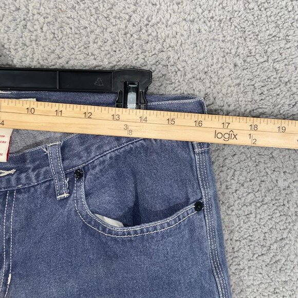 Women's blue-grey straight-leg light-colored mid-rise jeans - Picture 8 of 10